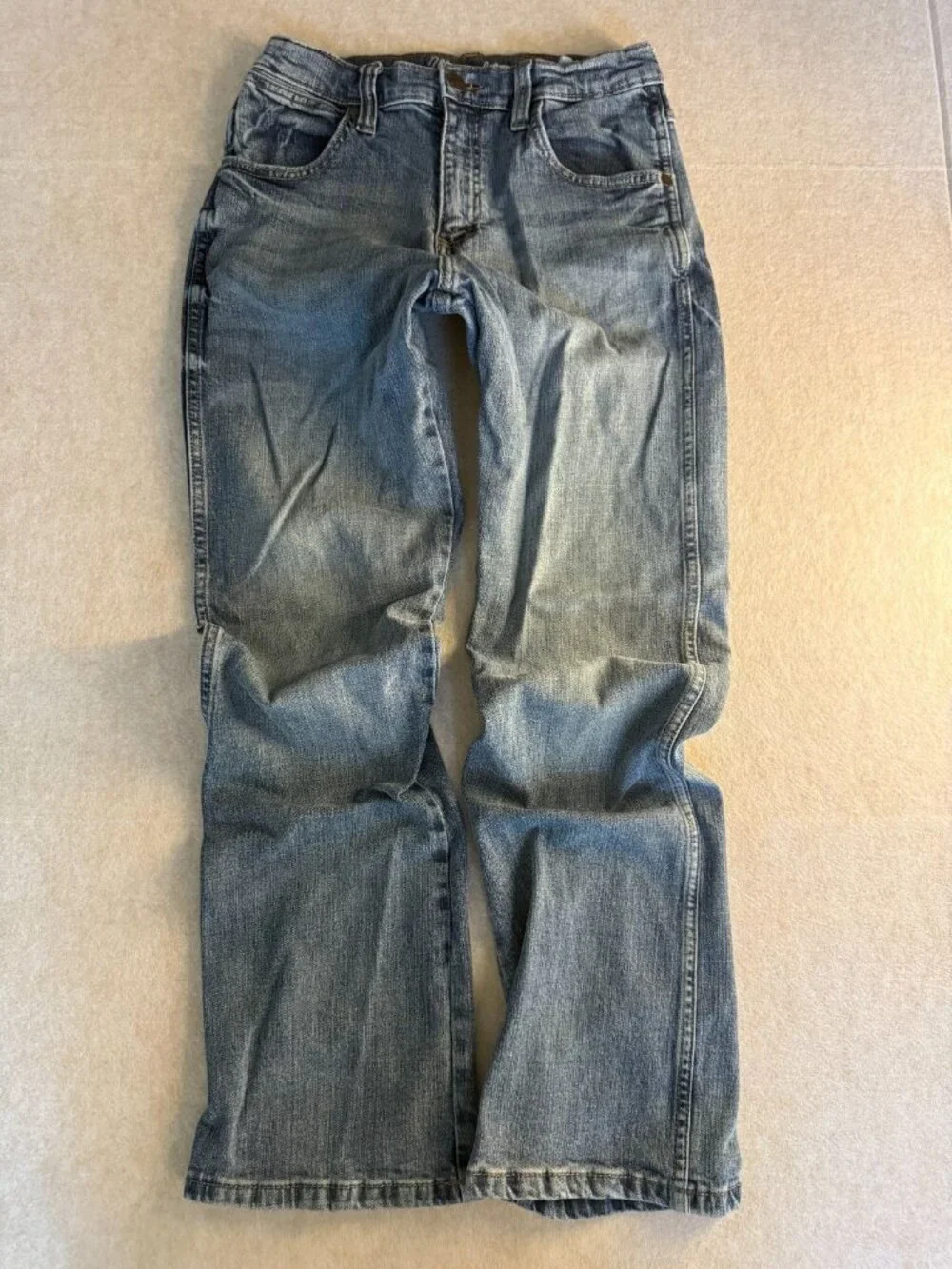 Wrangler Girls 16 Retro Relaxed Boot Jeans Blue Denim Western 1029 - Picture 1 of 9